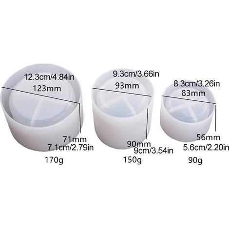 Moule rond en silicone et résine pour pots de fleurs et plantes succulentes - Moule en résine époxy cristal pour pots de fleurs à faire soi-même (1/5)
