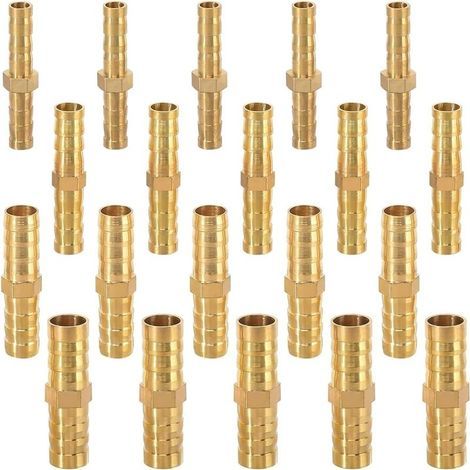 20 Pièces Raccord Durite Essence,Raccord De Tuyau De Carburant, Barbe En Laiton,Pour Les Tubes De Trachée (6mm/8mm/10mm/12mm) (1/5)