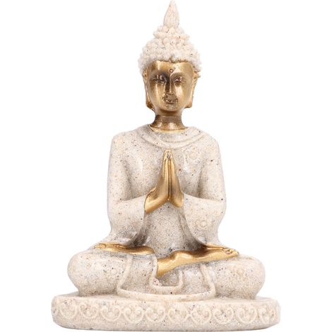 Statue de Bouddha en Résine Artisanale, Sculpture Détaillée et Résistante au Gel, Idéale pour Couloir ou Décoration Intérieure (1/5)