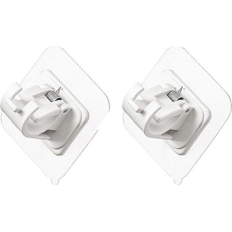 Ganci adesivi in ABS per asta per tende, 2 pezzi, colore bianco (1/5)