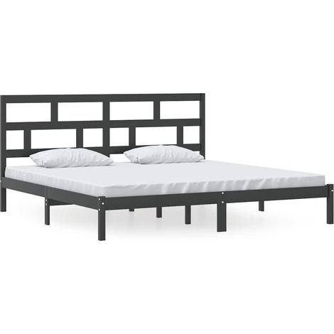 Maison Exclusive - Massivholzbett Schwarz Kiefer 200x200 cm (1/5)