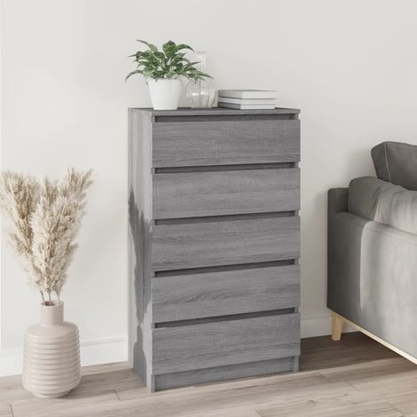 Cajonera de madera contrachapada gris Sonoma 60x36x103 cm vidaXL