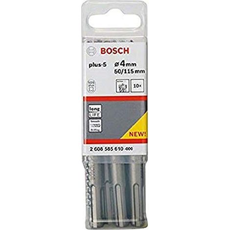 Punta perforatrice Acciaio 4 mm Bosch SDS-plus-5 2608585610 Lunghezza totale 110 mm SDS-Plus 10 pz. (1/4)