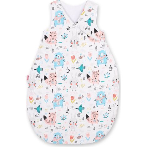 Saco de dormir de algodón para niños, talla M (3-12 meses), TOG 2.5, aislante para todo el año - ositos de peluche azules (1/3)