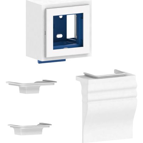 GGK BOITIER APPAREILLAGE 45X45 POUR PLINTHE ÉLECTRIQUE BELLE ÉPOQUE 20X80MM BLANC 114311 (1/5)