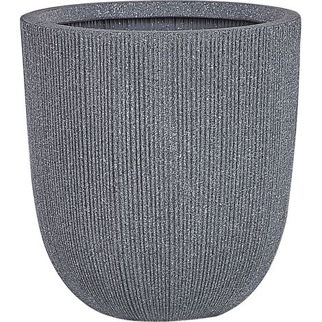 Moderno Vaso Per Fiori Gessato 31 x 31 x 33 cm Grigio Chios (1/5)