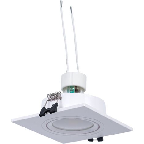 KIT Aro Downlight Cuadrado 93x93mm (blanco) + Bombilla GU10 5,4W - Blanco Cálido
