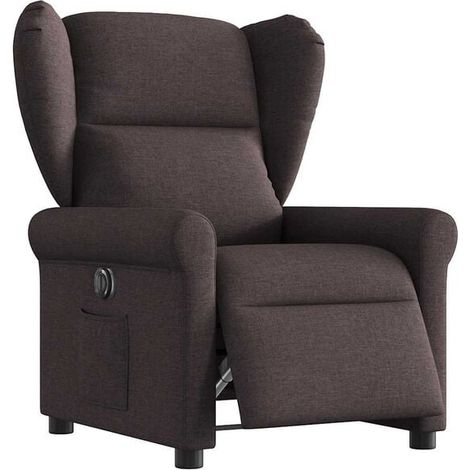 Fauteuil inclinable électrique en tissu marron foncé (1/5)