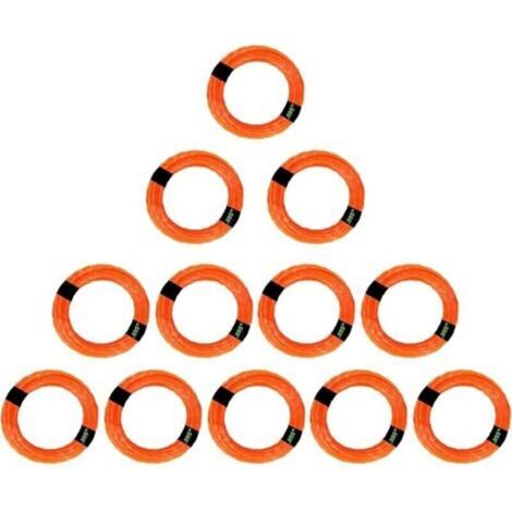 Hilo de desbrozadora Universal de hilo de nailon, 12 Uds., hilo de desbrozadora de 2,4mm x 56m, línea de repuesto cuadrada para carretes de desbrozadora (1/5)