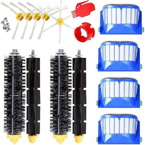 Pièces détachées pour aspirateur robot iRobot Roomba séries 600, 605, 606, 610, 615, 616 et 620 : brosse latérale principale et filtre HEPA. (1/5)
