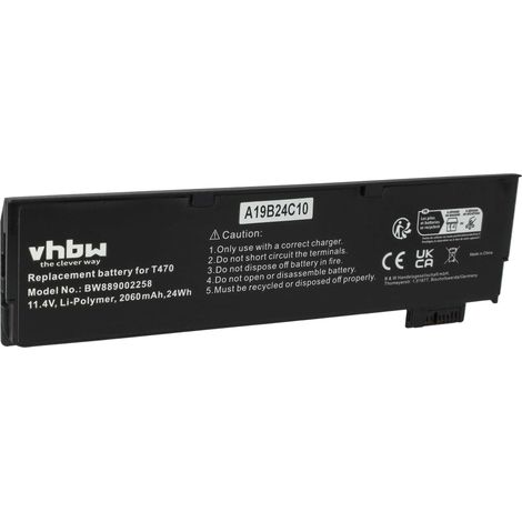 vhbw Akku Ersatz für Lenovo SB10K97581, SB10K97582, SB10K97584, SB10K97580, SB10K97583, SB10K97579 für Notebook (2060 mAh, 11,4 V, Li-Polymer) (1/5)