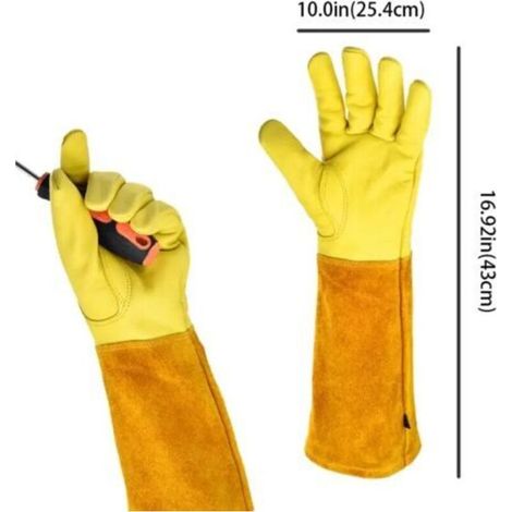 Gants de jardinage unisexes, respirants, en cuir résistant aux épines, une excellente idée cadeau pour les jardiniers - M (1/5)