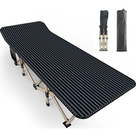 Lit de Camping Pliable pour Adultes, Largeur Supplémentaire 80cm, Capacité de Charge 250kg, Matelas de Sol Portable avec Sac de Transport pour Maison, Bureau, Camping et Pêche (1/5)
