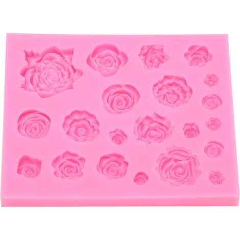 Beyamis Moule en silicone en forme de rose pour décorer chocolat, fondant et pâte à modeler. (1/5)
