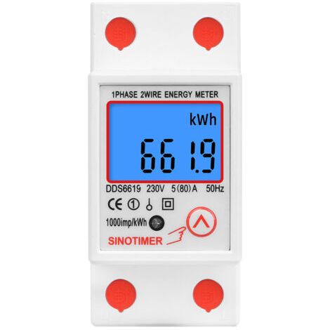 QORVA-Sous compteur électrique monophasé, certifié MID, 45A max modulaire, Simple tarif, Affichage LCD (1/5)
