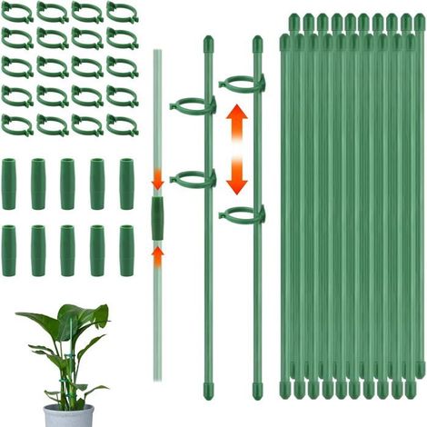Support pour plantes grimpantes en plastique vert réglable de 30 cm avec pinces pour Monstera et orchidées d'intérieur (1/5)