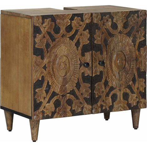 Mueble de lavabo para baño con puerta Marrón 62 x 33 x 58 cm vidaXL