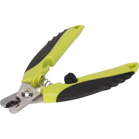 Ciseaux à ongles professionnels en acier inoxydable pour animaux de compagnie, avec poignées ergonomiques, pour chiens et chats, vert et noir PTK111 (1/5)