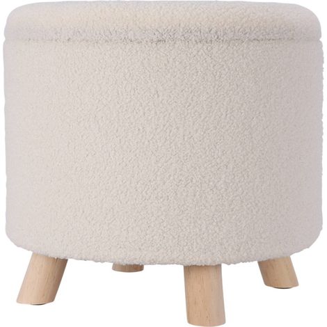 Gepolsterter runder Hocker mit Stauraum TEDDY, 40 x 37 cm (1/2)
