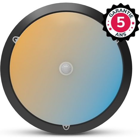 RONDO CCT II 15W 3000/4000/6000K NOIR IP65 + DETECTEUR IR 5ANS MIIDEX LIGHTING 101094 (1/4)