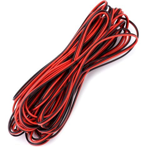 Câble électrique de 10 mètres, calibre 22 AWG, 2 conducteurs noir et rouge, rallonge pour ruban LED de voiture (1/5)