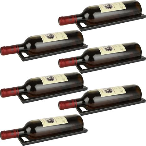 Casier à Vin Métal Noir Mural, Étagère à Vin en Métal, 6 Pièces (1/5)