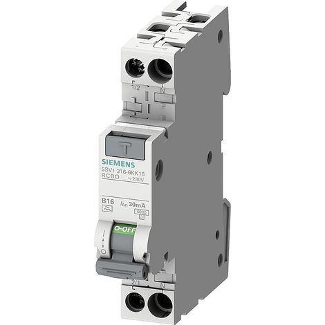 [NEUWERTIG] B-Ware Siemens 5SV13166KK16 FI-Schutzschalter/Leitungsschutzschalter 2polig 16 A 0.03 A (1/2)