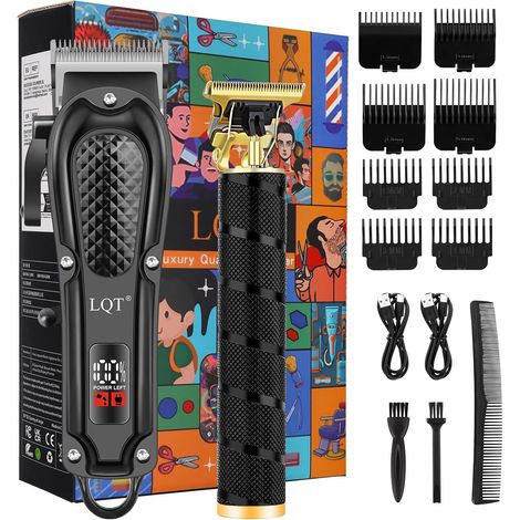 Tondeuse à cheveux sans fil pour homme - Tondeuse à cheveux et barbe rechargeable - Cadeau de soin complet pour papa et homme pour Noël