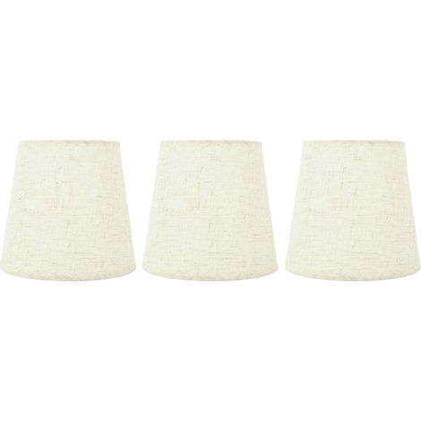 Lot de 3 abat-jour artisanaux en lin naturel, élégants et anti-poussière, pour lampes de table et lampadaires. (1/5)