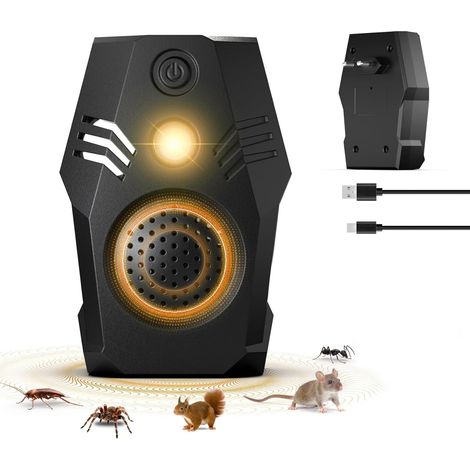 Ultrason Souris d'intérieur, Repulsif Souris à Brancher, 4 Modes et Deux Options d'alimentation Prise Anti Moustique, Anti Cafard Inoffensif pour Rats, Cafards, Insectes, Fourmis