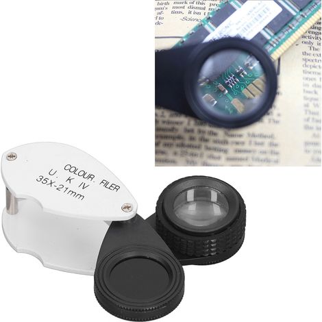 Loupe 7810A, grossissement 35x avec lentille à filtre coloré (1/5)