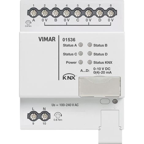 VIMAR - 01536 Actionneur analogique KNX à 4 sorties