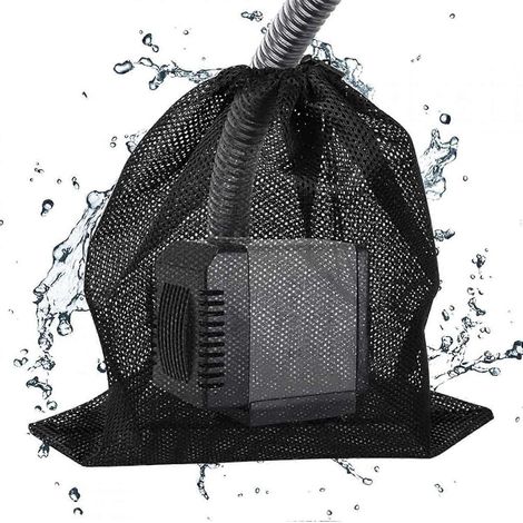 Lot de 2 sacs de fermeture pour pompe de bassin - Filet de filtration industriel - Pour filtre biologique de bassin - Noir (1/5)