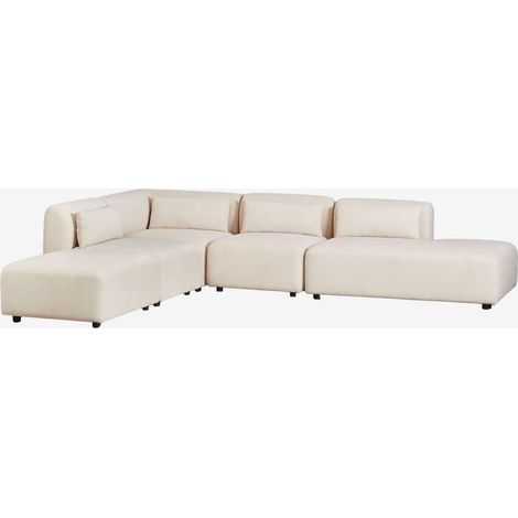 Divano componibile angolare in 4 pezzi con chaise longue destra e pouf Fogler SKLUM            