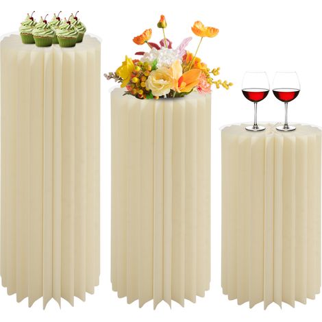 3 Stück faltbare Papier-Säulenständer für Partys, wiederverwendbare runde Zylinderständer, Kuchenständer für Hochzeitsdesserts (1/5)