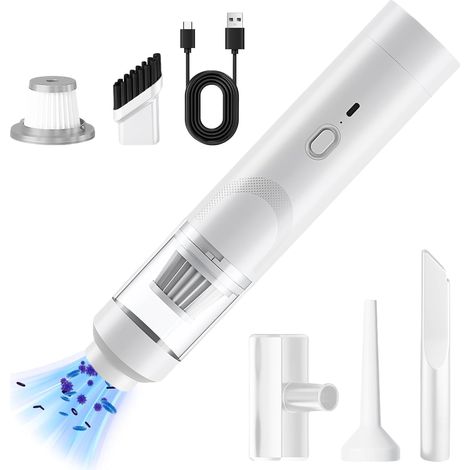 Aspirateur à main, mini voiture, batterie 9000 PA, charge rapide USB-C, aspirateur sans fil pour bureau, voiture et maison, cuisine, poils d'animaux (1/5)