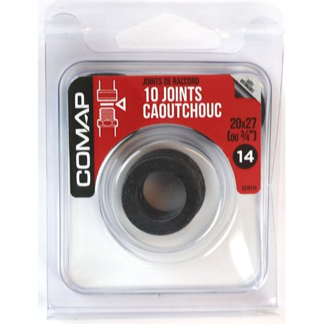 Comap – Joints caoutchouc d'étanchéité pour eau chaude et froide – Lot de 10 joints 20x27 mm – Raccords sanitaires – S279114