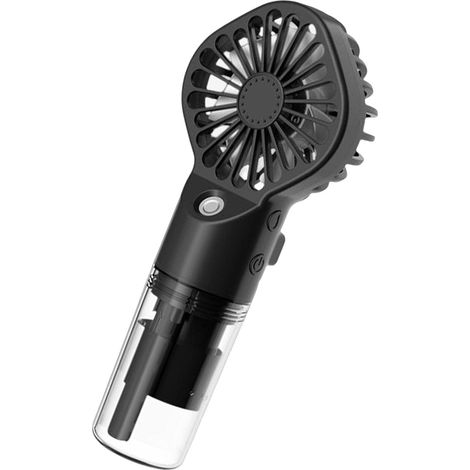Ventilateur de Brumisation Portable, Mini Transparent Ventilateur de Brouillard Pulvérisation, Brumisateur Rechargeable Par USB avec 4 Vitesses Pour La Maison, Le Bureau, L'extérieur, Voyages , noir (1/5)