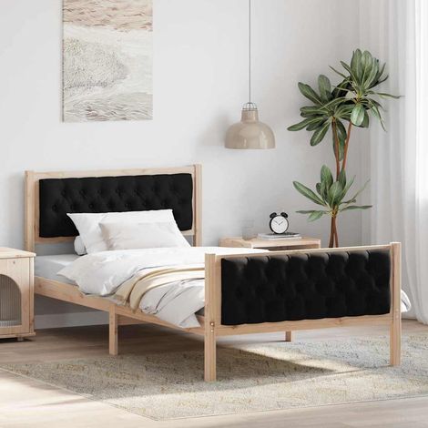 Estructura de cama Negro 100 x 200 cm Madera de pino macizo (1/5)