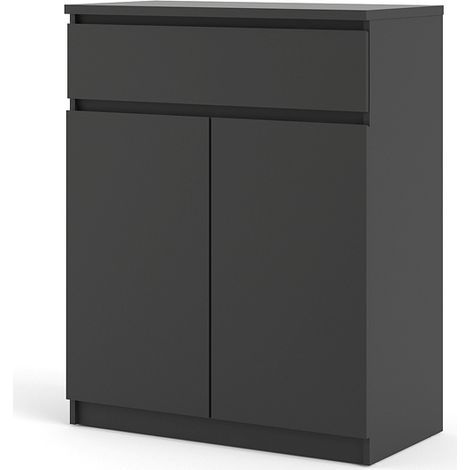 Nada Sideboard 2 Türen og 1 Schublade mattschwarz. (1/5)