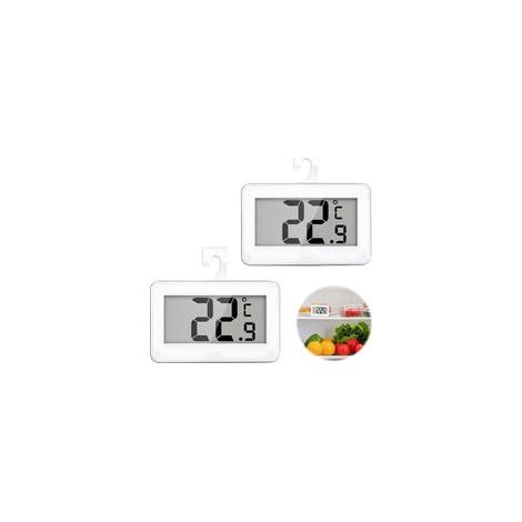 Lot de 2 Thermomètre Numérique Mini pour Réfrigérateur, Thermomètre étanche, Thermometre Frigo Digital pour Congélateur avec Crochet, Écran Acl Facile À Lire, Idéal pour Maison et Bureau (1/5)