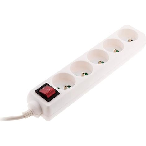 Bloc de 5 prises 16A 2P+T avec interrupteur Blanc (1/5)