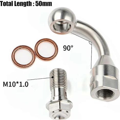 Verstärkter hydraulischer Brems- und Kupplungsölschlauch aus Edelstahl mit Banjo-Anschluss für Motorrad, Quad, Offroad-Buggy A2 (1/5)