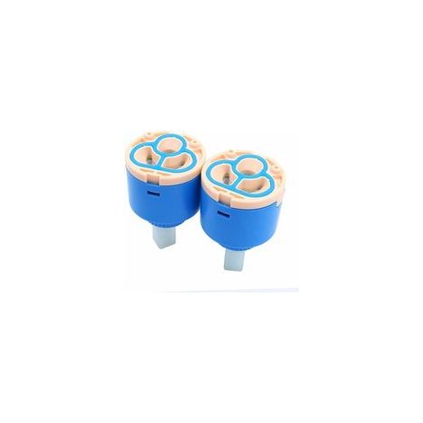 Lot de 2 cartouches de robinet de rechange en céramique pour robinet mitigeur d'eau de cuisine - 35 mm (1/5)
