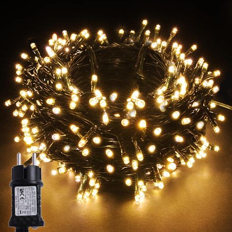 Guirlande Lumineuse LED 43M avec 12 Modes, Minuterie, pour Noël, Sapin, Jardin, Fêtes, Mariages, Anniversaire, Nouvel An (400 LEDs, Blanc Chaud)