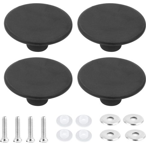 Bouton universel en bakélite noire pour couvercles de casseroles (5,4 cm, lot de 4 avec vis et rondelles) – Bouton de remplacement résistant à la chaleur pour couvercles en verre et en acier inoxydabl (1/4)
