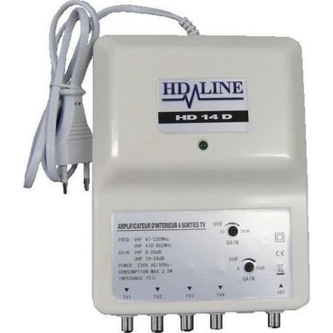 HD-LINE HD-14D amplificateur d'interieur 4 sorties