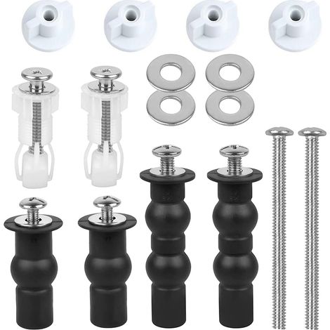 Kit de Fixation Abattant WC 1 Pièce, Vis d'Expansion Universelle pour Cuvette de Toilette, Charnière de Remplacement pour Siège de Toilette, Boulon pour Fixation Supérieure, Accessoire pour Cuvette (1/5)