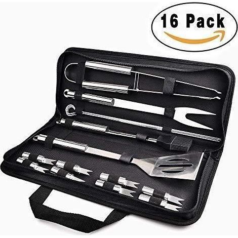 ChangM Outil pour Barbecue 16pcs Ustensiles Barbecue Piquenique Portable Accessoires Barbecue en Inoxydable","isCdav":false,"price (1/4)