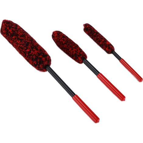 Jeu de 3 brosses de detailing pour jantes, moyeux et échappements - Outil de nettoyage pour voiture, moto et vélo (1/5)